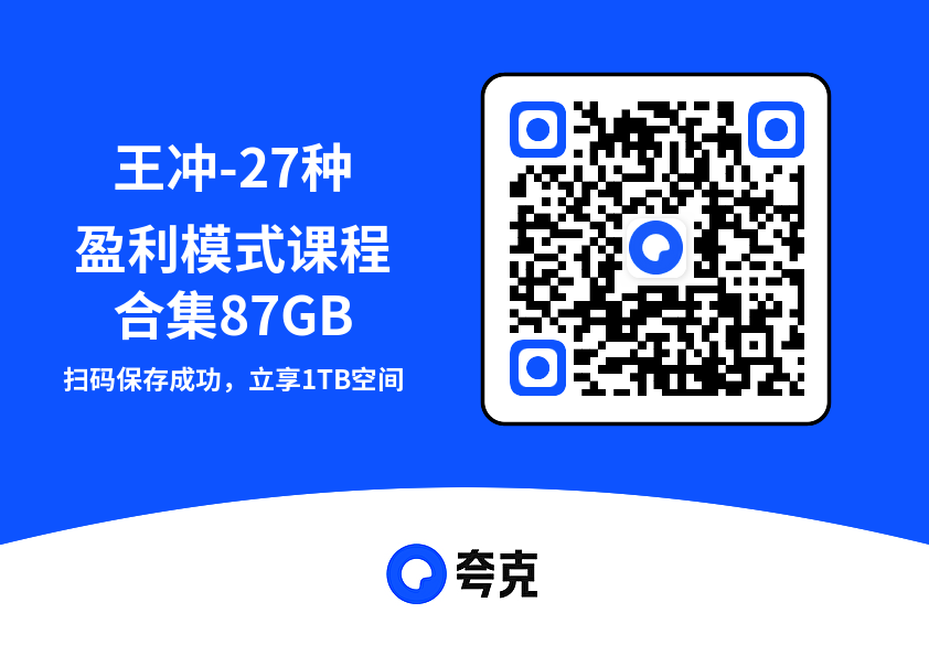 王冲-27种盈利模式课程合集87GB"网盘下载"