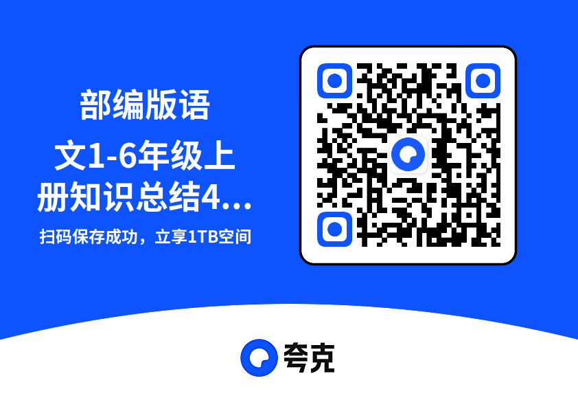 部编版语文1-6年级上册知识总结474.9KB（共6个项目）"网盘下载"